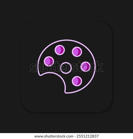 Filled outline Palette icon isolated on black background. Flat filled outline style with shadow. Vector