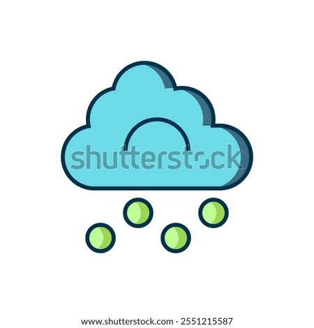 Filled outline Hail cloud icon isolated on white background. Flat filled outline style with shadow. Vector