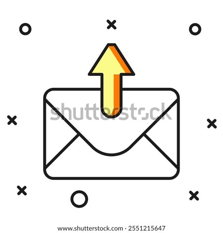 Filled outline Mail and e-mail icon isolated on white background. Envelope symbol e-mail. Email message sign. Flat filled outline style with shadow. Vector