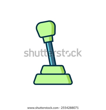 Filled outline Gear shifter icon isolated on white background. Manual transmission icon. Flat filled outline style with shadow. Vector