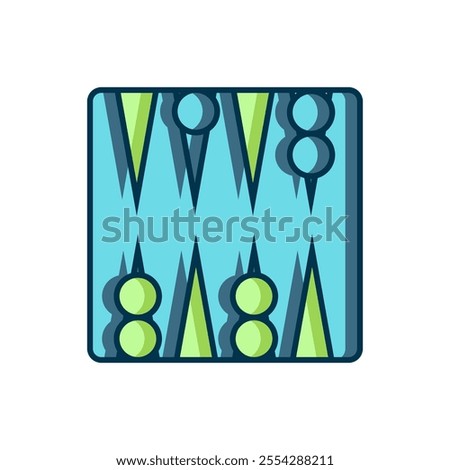 Filled outline Backgammon board icon isolated on white background. Flat filled outline style with shadow. Vector