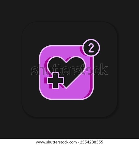 Filled outline Smartphone with heart rate monitor function icon isolated on black background. Flat filled outline style with shadow. Vector