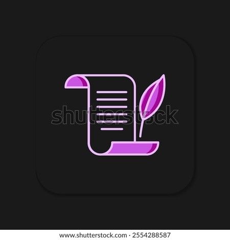 Filled outline Envelope with christmas party invitation card icon isolated on black background. Merry Christmas and Happy New Year. Flat filled outline style with shadow. Vector