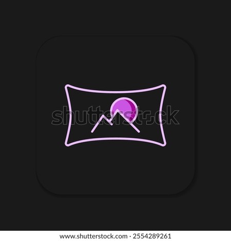 Filled outline Wide angle picture icon isolated on black background. Panorama view. Flat filled outline style with shadow. Vector