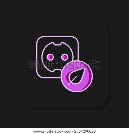 Filled outline Electrical outlet icon isolated on black background. Alternative energy. Clean energy. Power socket. Rosette symbol. Flat filled outline style with shadow. Vector