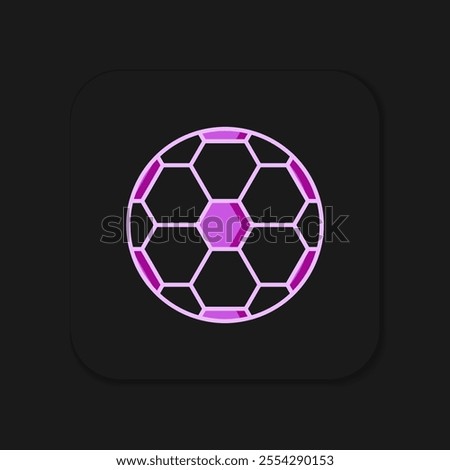 Filled outline Soccer football ball icon isolated on black background. Sport equipment. Flat filled outline style with shadow. Vector