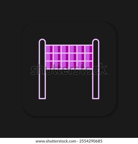 Filled outline Volleyball net icon isolated on black background. Flat filled outline style with shadow. Vector