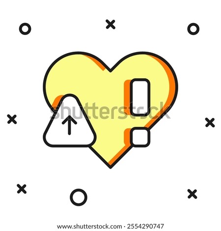 Filled outline Heart rate icon isolated on white background. Heartbeat sign. Heart pulse icon. Cardiogram icon. Flat filled outline style with shadow. Vector