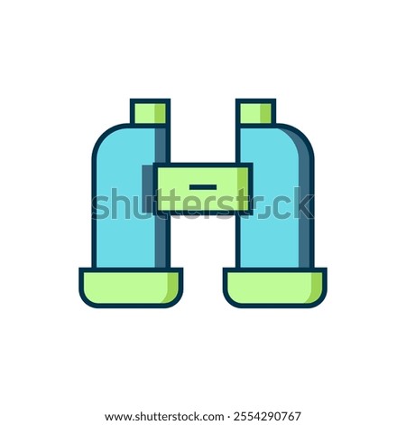 Filled outline Binoculars icon isolated on white background. Find software sign. Spy equipment symbol. Flat filled outline style with shadow. Vector