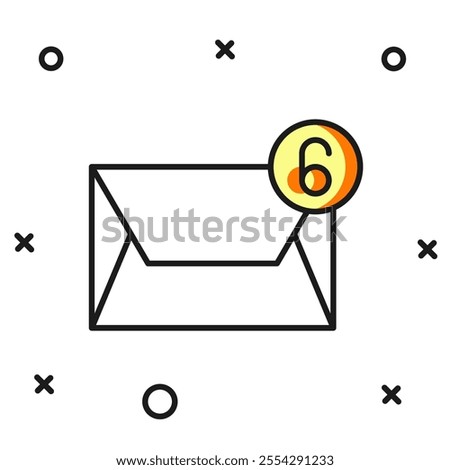 Filled outline Mail and e-mail icon isolated on white background. Envelope symbol e-mail. Email message sign. Flat filled outline style with shadow. Vector