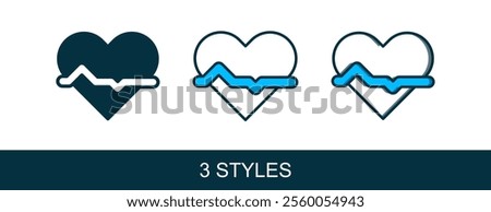 Filled outline Heart rate icon isolated on white background. Heartbeat sign. Heart pulse icon. Cardiogram icon.  Vector