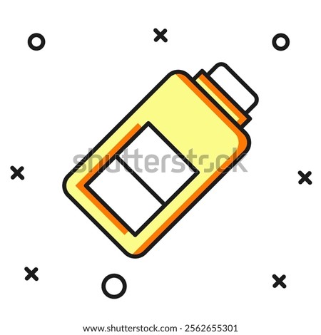 Filled outline Battery charge level indicator icon isolated on white background. Flat filled outline style with shadow. Vector