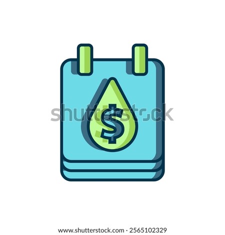 Filled outline Oil drop with dollar symbol icon isolated on white background. Oil price. Oil and petroleum industry. Flat filled outline style with shadow. Vector