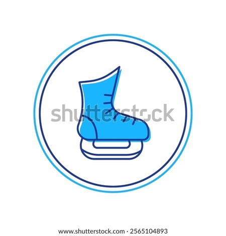 Filled outline Skates icon isolated on white background. Ice skate shoes icon. Sport boots with blades.  Vector