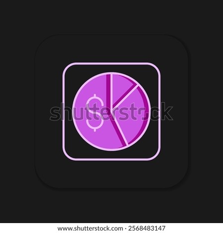 Filled outline Market analysis icon isolated on black background. Report text file icon. Accounting sign. Audit, analysis, planning. Flat filled outline style with shadow. Vector