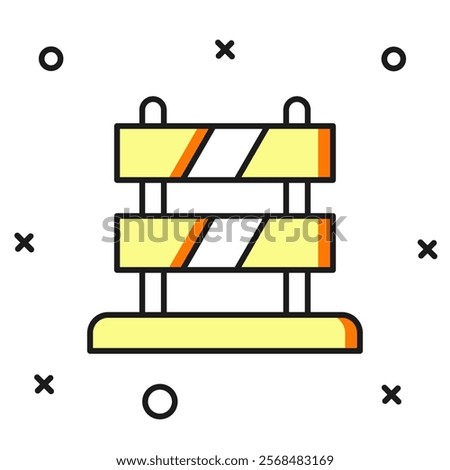 Filled outline End of railway tracks icon isolated on white background. Stop sign. Railroad buffer end to destination. Flat filled outline style with shadow. Vector