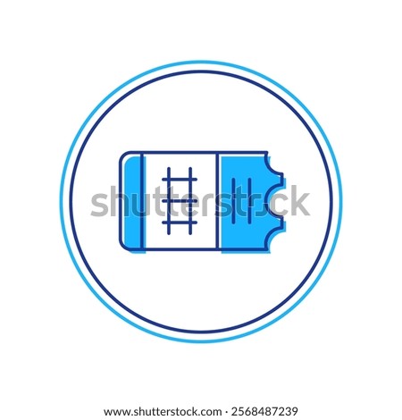 Filled outline Train ticket icon isolated on white background. Travel by railway.  Vector