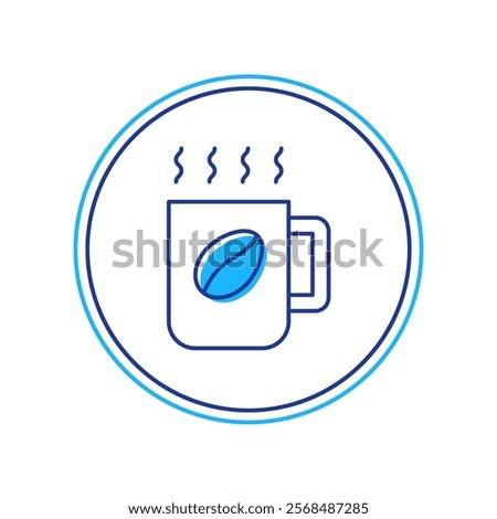 Filled outline Coffee cup icon isolated on white background. Tea cup. Hot drink coffee.  Vector