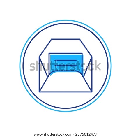 Filled outline Envelope icon isolated on white background. Received message concept. New, email incoming message, sms. Mail delivery service.  Vector