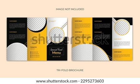 Delicious and food tri-fold brochure template design, restaurant business brochure design, tasty food menu tri fold brochure