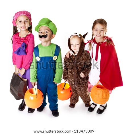 Halloween Trick-or-Treaters in their costumes