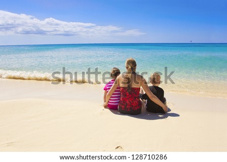 Family on a beautiful beach vacation