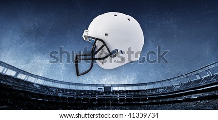 Football Stadium Background with Helmet