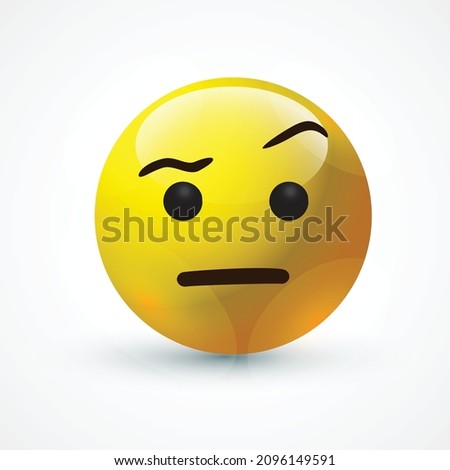 vector round yellow cartoon bubble  Colbert Raised The Rock Eyebrow emoticons comment social media funny icon lol wow famous art element chat comment reactions, icon template face emoji character