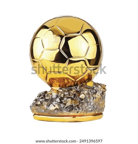 icon gold trophy ball art design vector logo sign symbol win gold euro first game best player