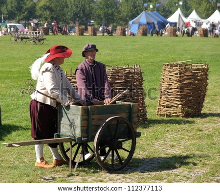 BERGEN OP ZOOM, NETHERLANDS - SEPTEMBER  8 : Actors reenact the Siege of Bergen op Zoom on sept. 8, 2012 in BOZ, Netherlands. The actual  attacks lasted from September 23rd till November 13th 1588