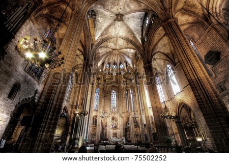 Similar – Image, Stock Photo Barcelona Cathedral, Saint Eulalia Exterior Details