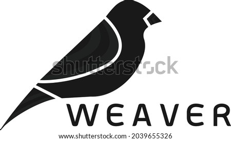 This illustrated logo represents the bird named Baya Weaver.