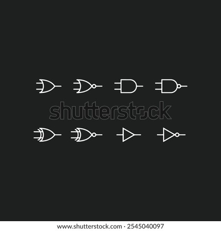 Logic Gate Icon Illustration Vector