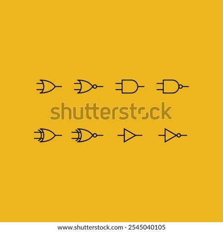 Logic Gate Icon Illustration Vector