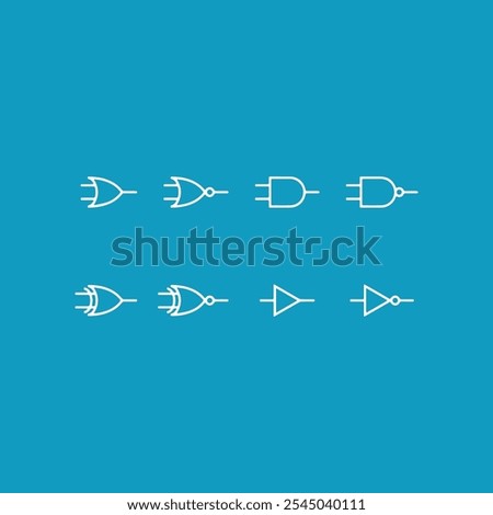 Logic Gate Icon Illustration Vector