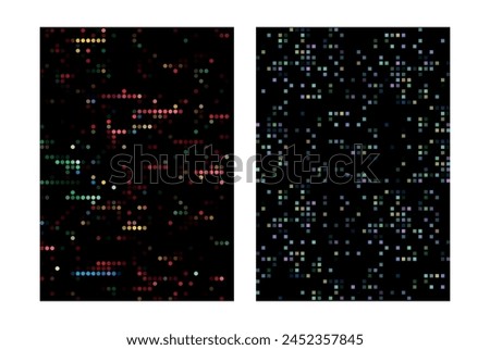 Light on glass on a rainy day, dot patterns circle square pattern emotions digital black background colorful graphic design future glow flash beam tint hue twinkle