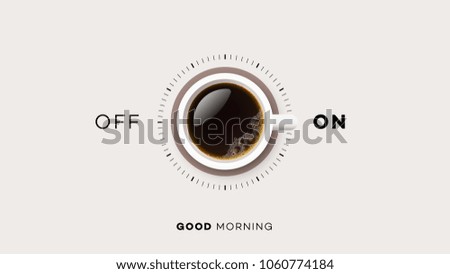 Good Morning. Conceptual Motivation Illustration. Vector Cup Of Coffee.