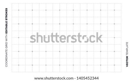 Abstract Empty Blueprint Grid With Editable Outline Strokes. Vector Blank Page Backdrop Template.