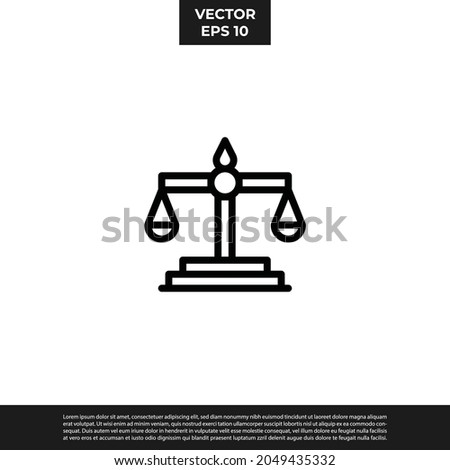 Vector - The Best Design Scale Of Justice Icon Outline Style For All Needs