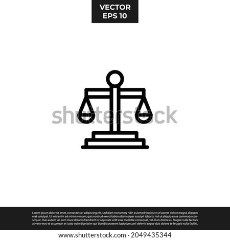 Vector - The Best Design Scale Of Justice Icon Outline Style For All Needs