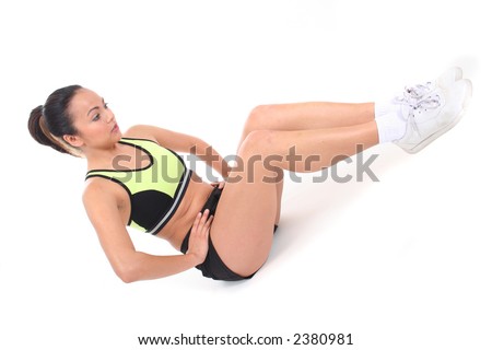 Fitness - Sexy Attractive Young Woman in Work-Out Clothes