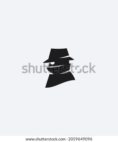 Grey Incognito mode icon isolated on white background. Vector