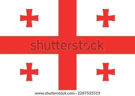 vector file displaying the Republic of Georgia's flag - a white background with a red cross and four small red crosses in each quadrant.