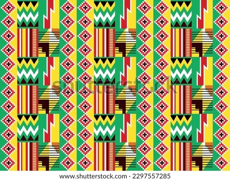 Enhance your designs with our unique Ghana flag vector file featuring a traditional pattern, black star, and three polos. Perfect for your creative projects!