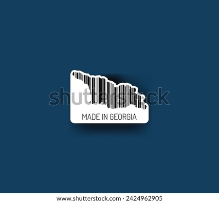 Discover fascinating sticker designs with barcodes in the shape of a map of Georgia. Enhance your projects with visual perfection. Buy now!