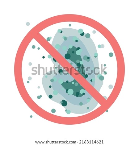 Mold spots isolated on white background. Mushrooms growing on food, the wall of the house and the humidity in the bathroom. Toxic mold spores. Vector illustration. Foto d'archivio © 
