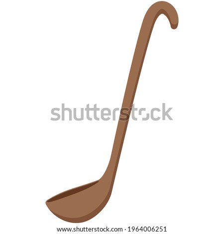 Wooden spoon ladle vector illustration on white