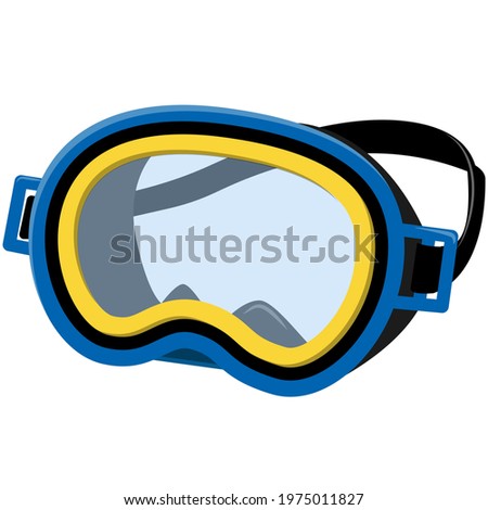 Snorkel mask vector, diving scuba equipment illustration