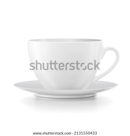 Cup with saucer vector illustration isolated on white background