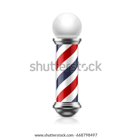 Barber pole isolated on white background